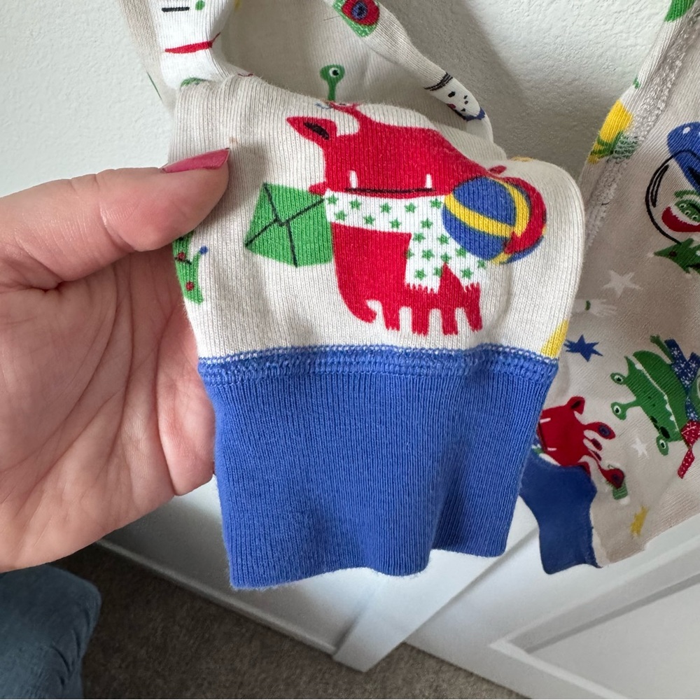 Hanna Andersson Christmas Monster Pajama Pants Size 6-7 100% Organic Cotton - Picture 4 of 8